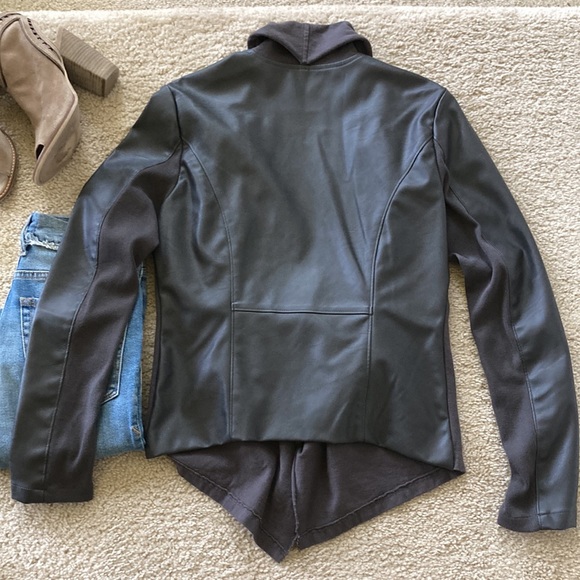 Blank NYC Mixed Media Drape Front Moto Jacket - Picture 7 of 9